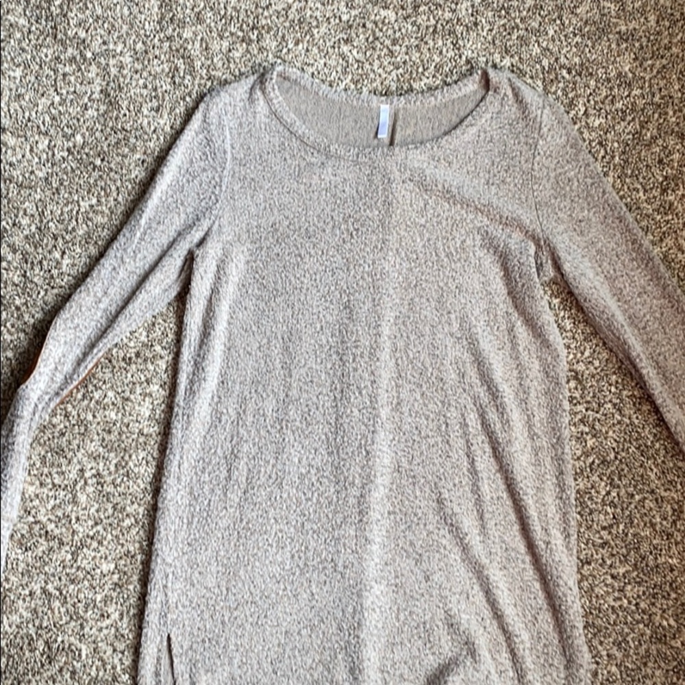 Long sleeve fuzzy sweater